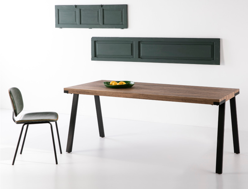 Mesa comedor Rocio 180x90 roble y negra